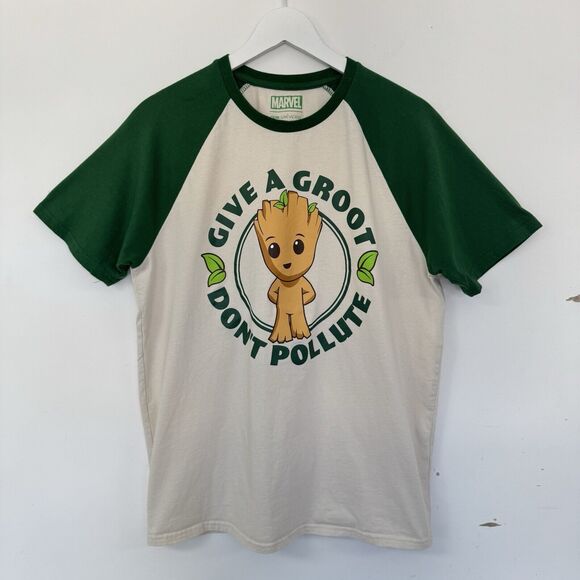 Marvel Give a Groot Don’t Pollute T-Shirt BoxLunch Exclusive Organic Cotton Lrg - Picture 2 of 8